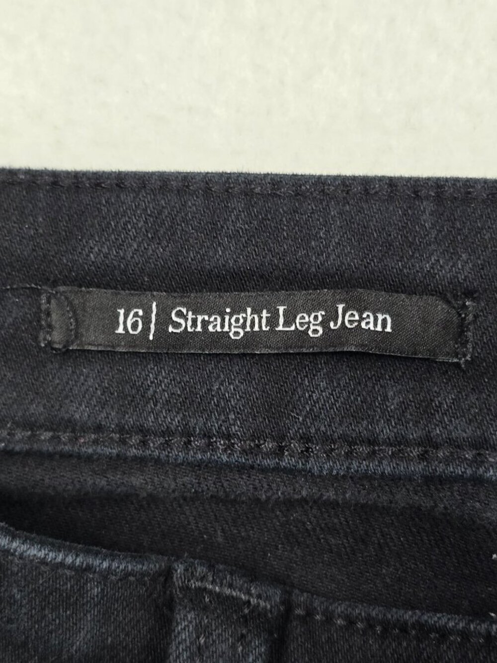 Talbots Womens Straight Leg High Waisted Jeans Size 16 Black Denim Frayed Hem - Picture 5 of 7